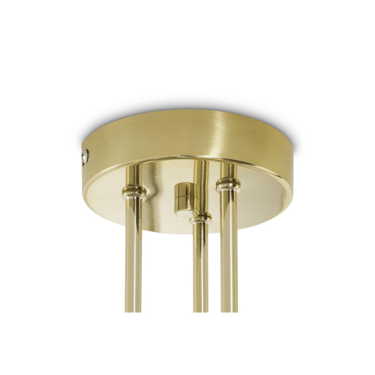 Tilbury Flush Ceiling Light, Green Glass & Brass – image 6