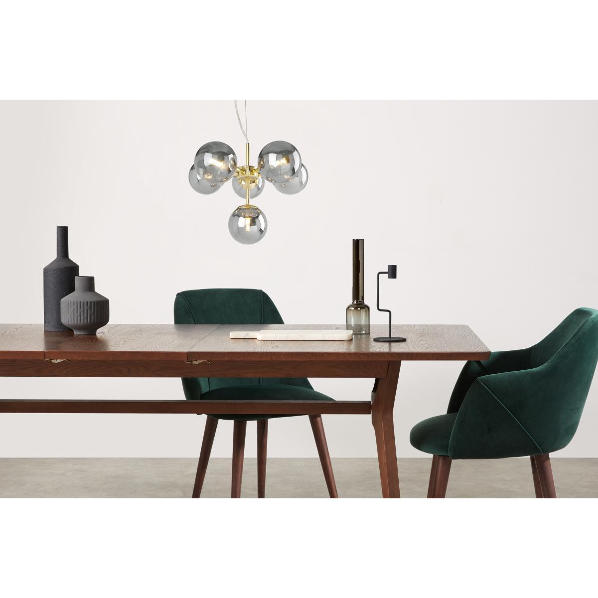 Globe Pendant Chandelier Small, Brass and Smoked Glass – image 4
