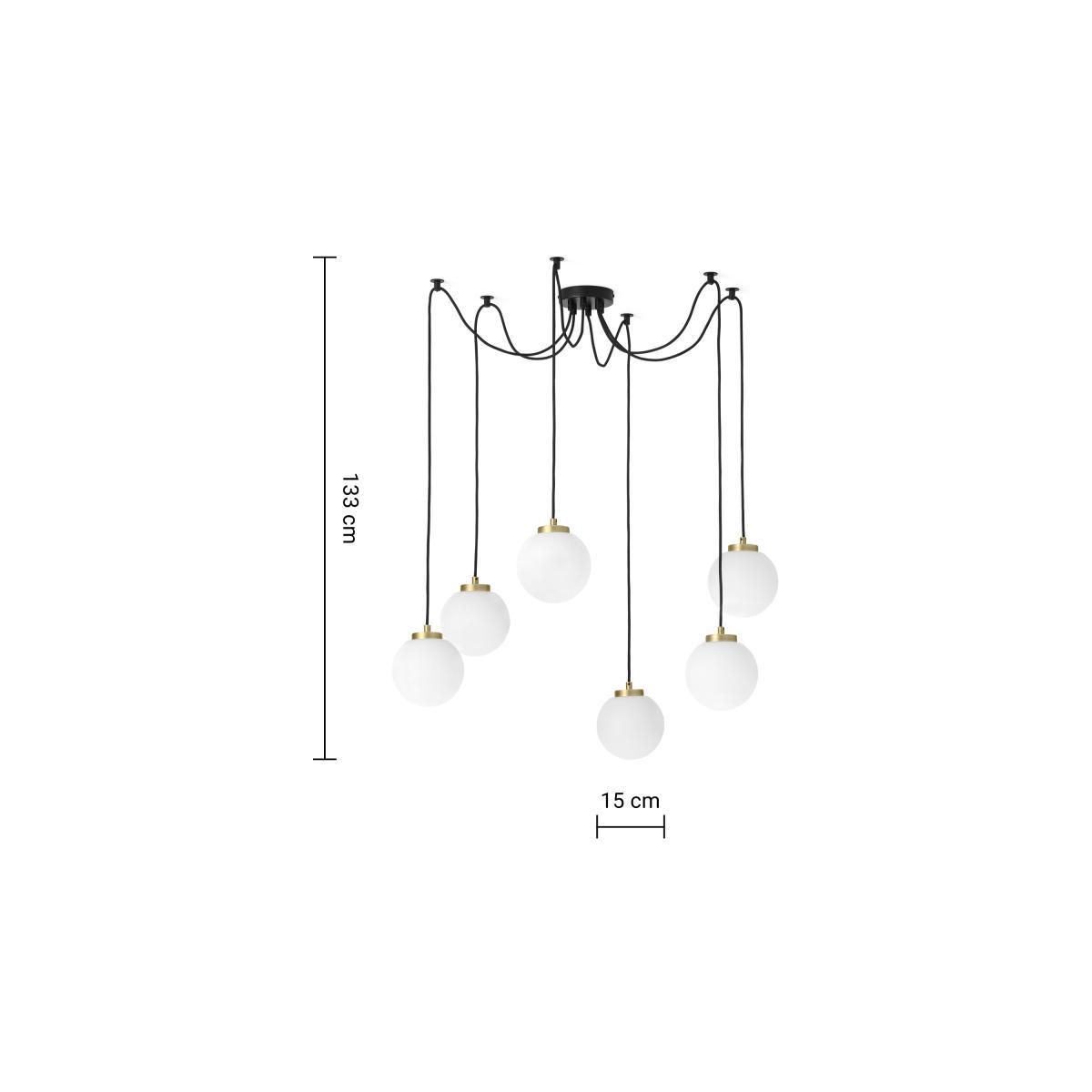 Nyro Chandelier Lamp, Black & Antique Brass – image 9