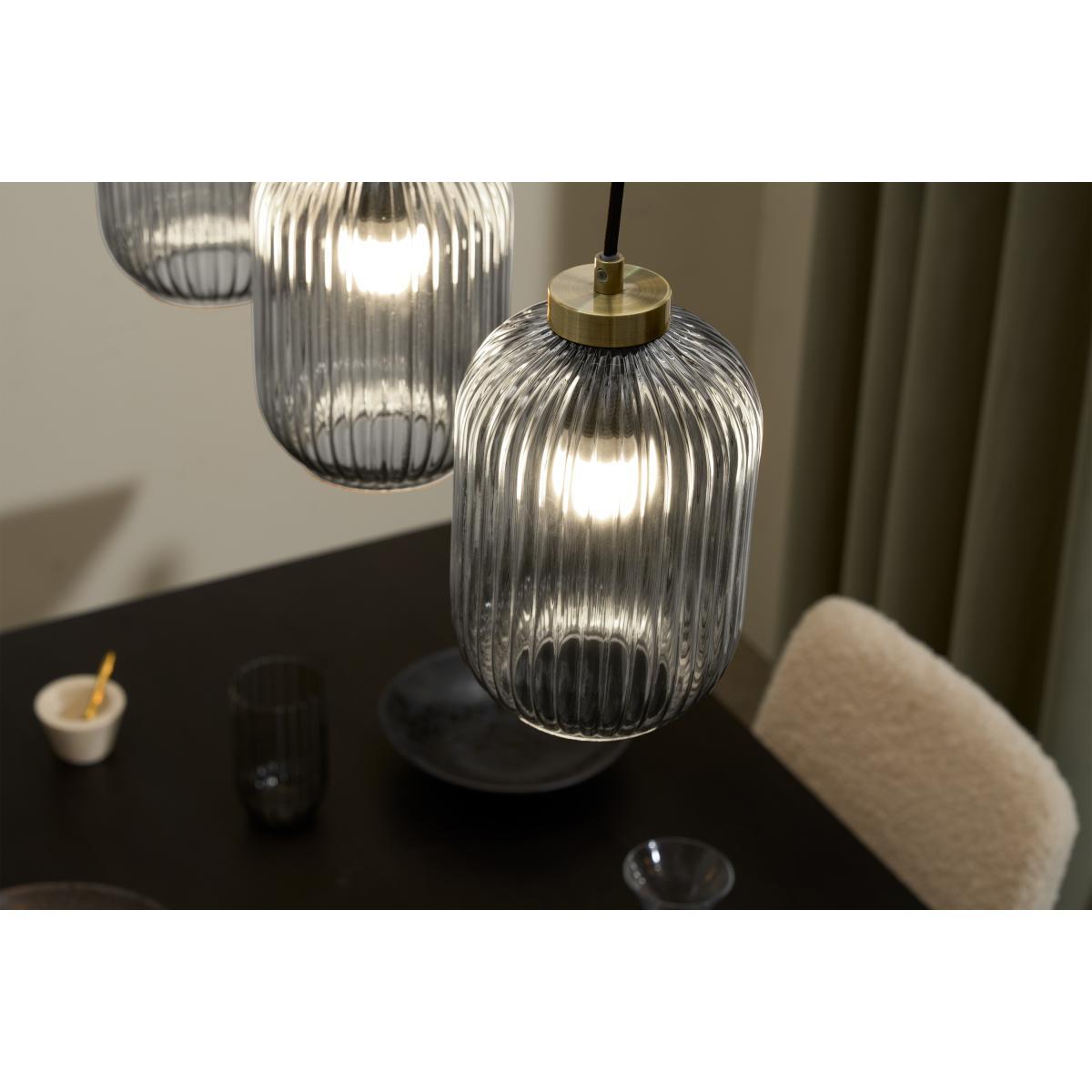 Briz Diner Pendant Light, Grey Glass – image 4