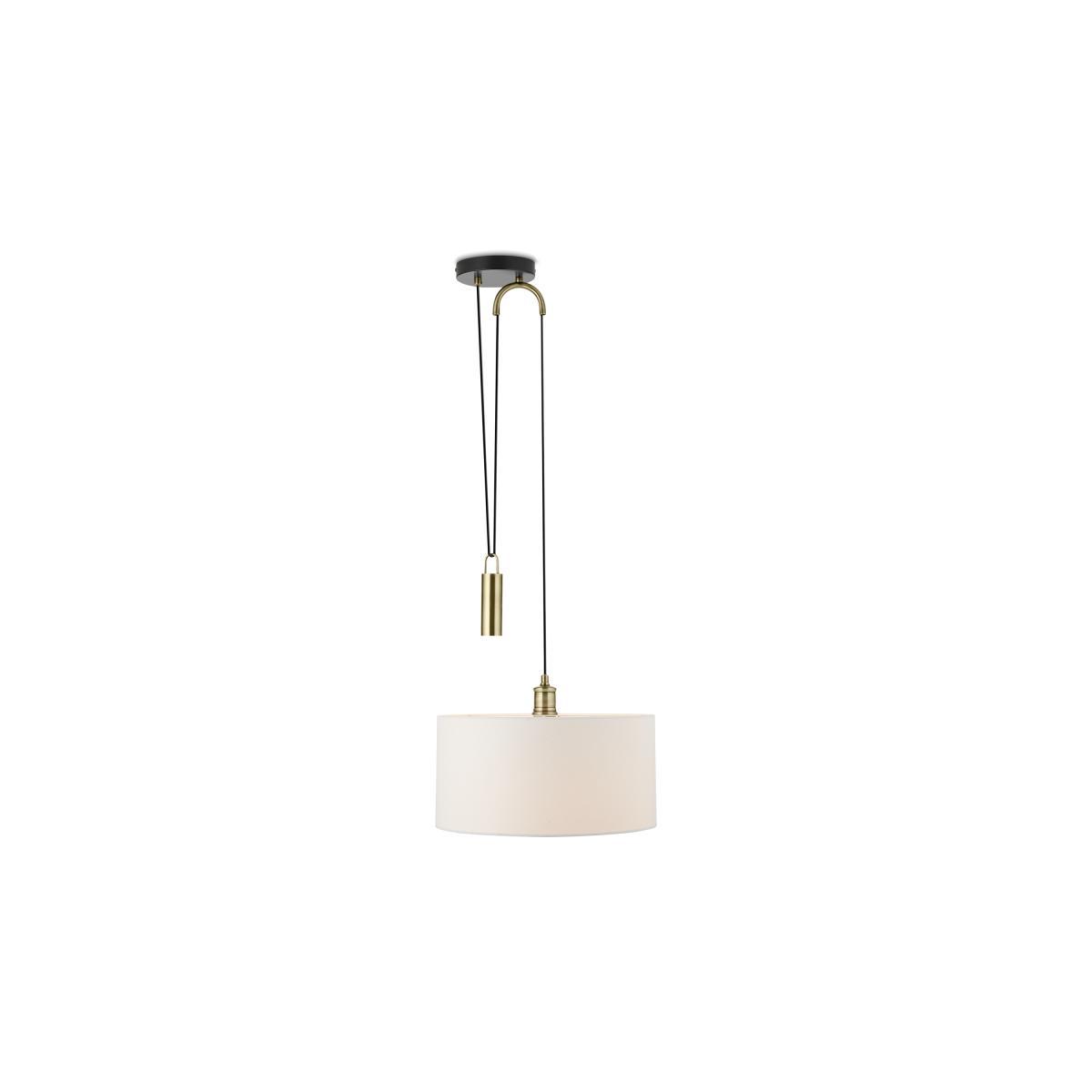 Teo Pendant Lamp, Antique Brass & White – image 2