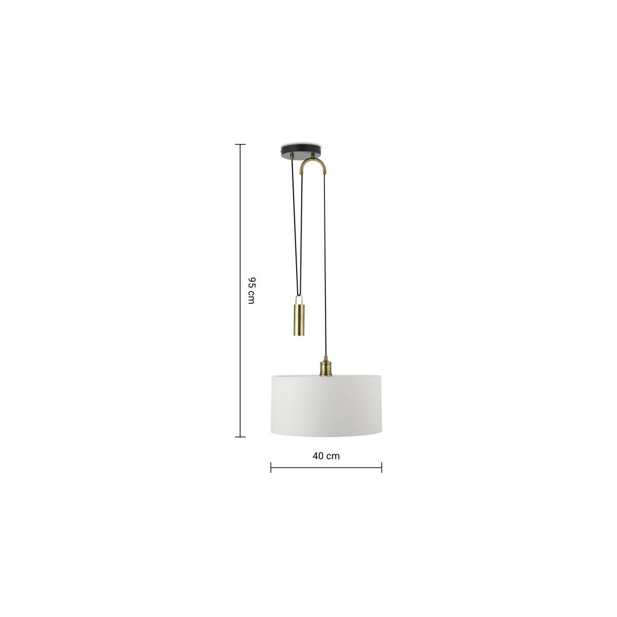 Teo Pendant Lamp, Antique Brass & White – image 8