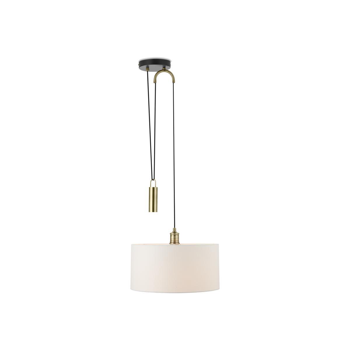 Teo Pendant Lamp, Antique Brass & White – image 1