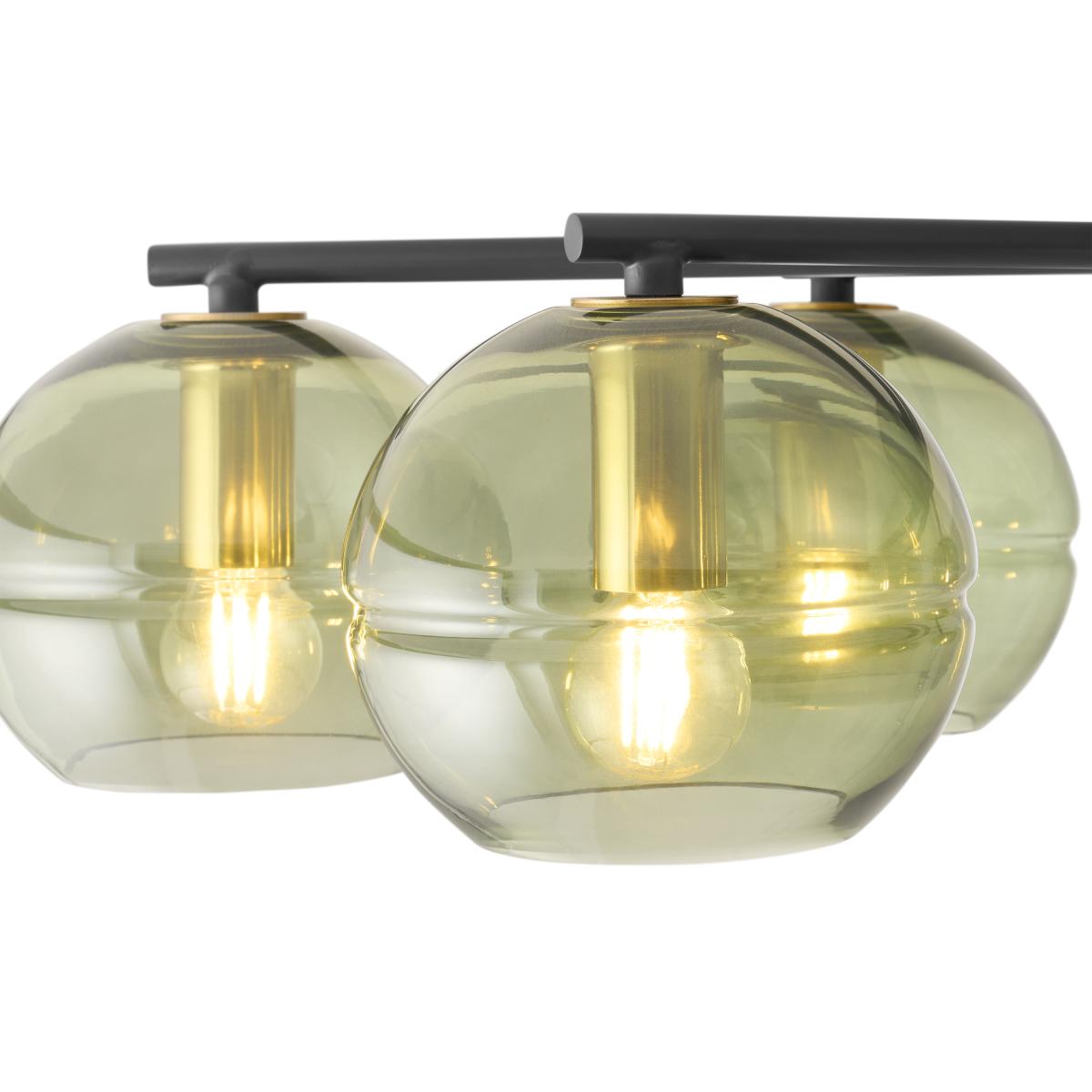 Mika Flush Light, Large, Green Glass & Black Metal – image 11