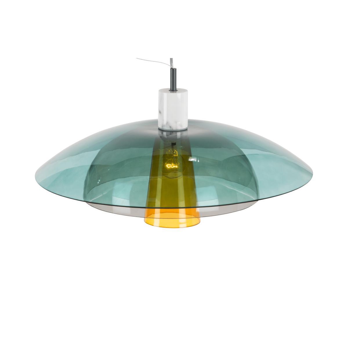 Lab Ceiling Pendant, Teal, Deep Grey and Mustard – image 6