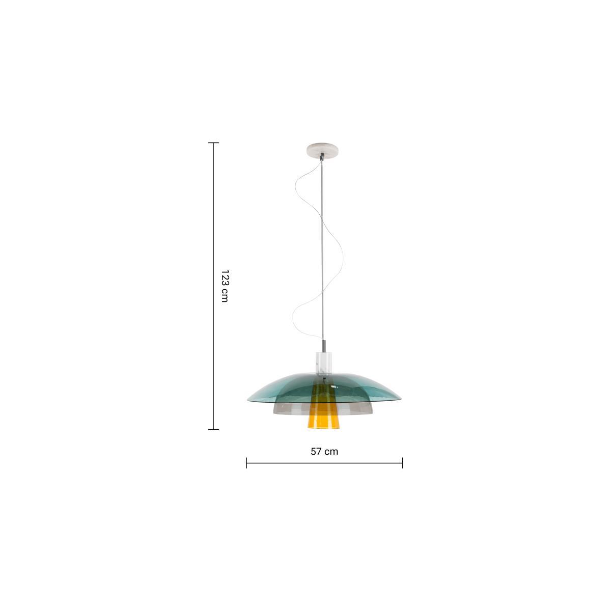 Lab Ceiling Pendant, Teal, Deep Grey and Mustard – image 9