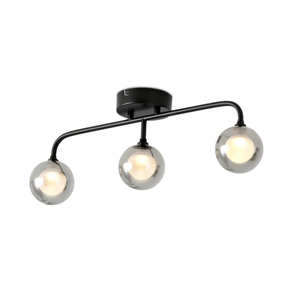 Masako LED 3 Light Bar Ceiling Lamp, Smoked & Opal Glass – image 5