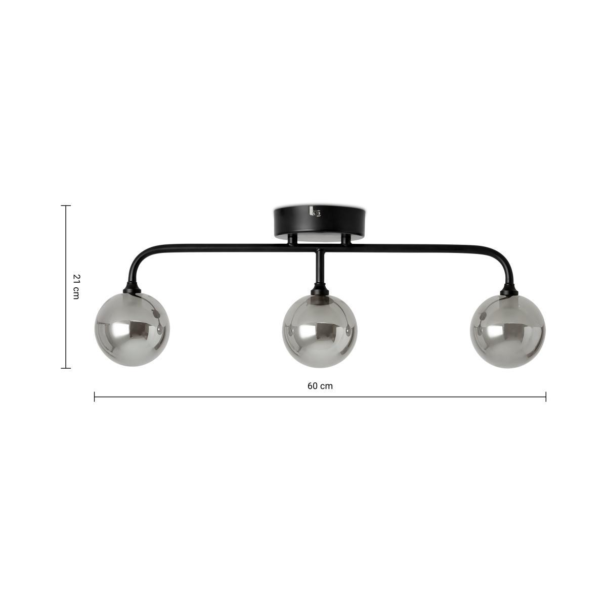 Masako LED 3 Light Bar Ceiling Lamp, Smoked & Opal Glass – image 7