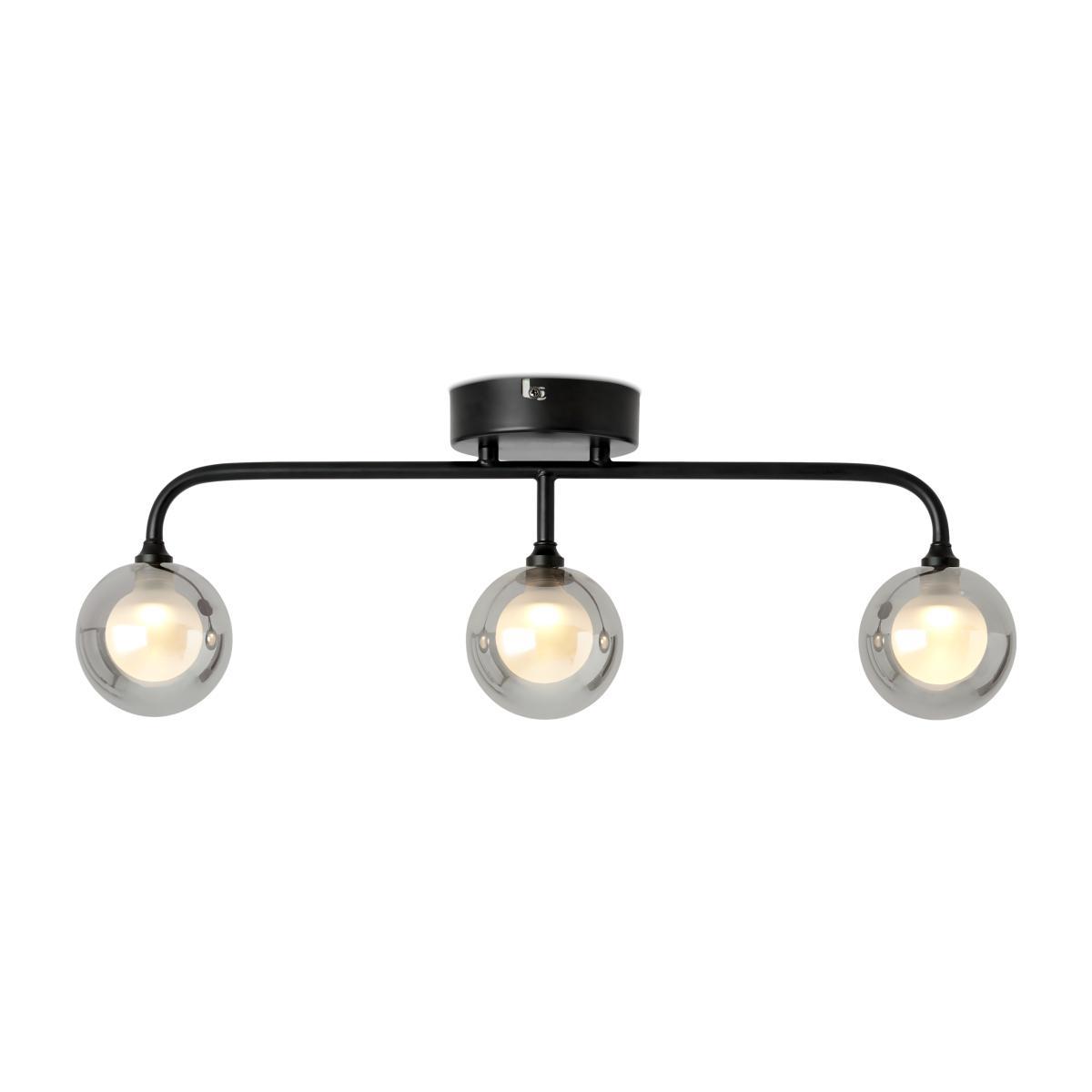 Masako LED 3 Light Bar Ceiling Lamp, Smoked & Opal Glass – image 1