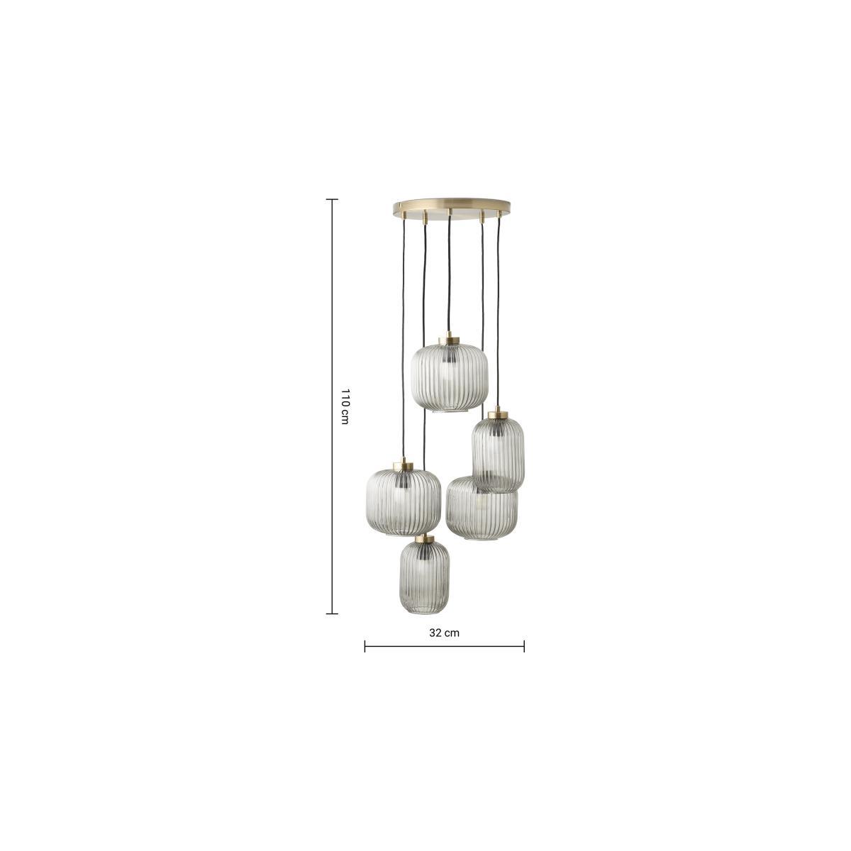 Briz 5 Light Cluster, Grey Glass – image 8