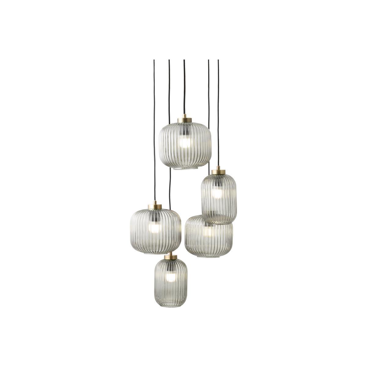 Briz 5 Light Cluster, Grey Glass – image 1