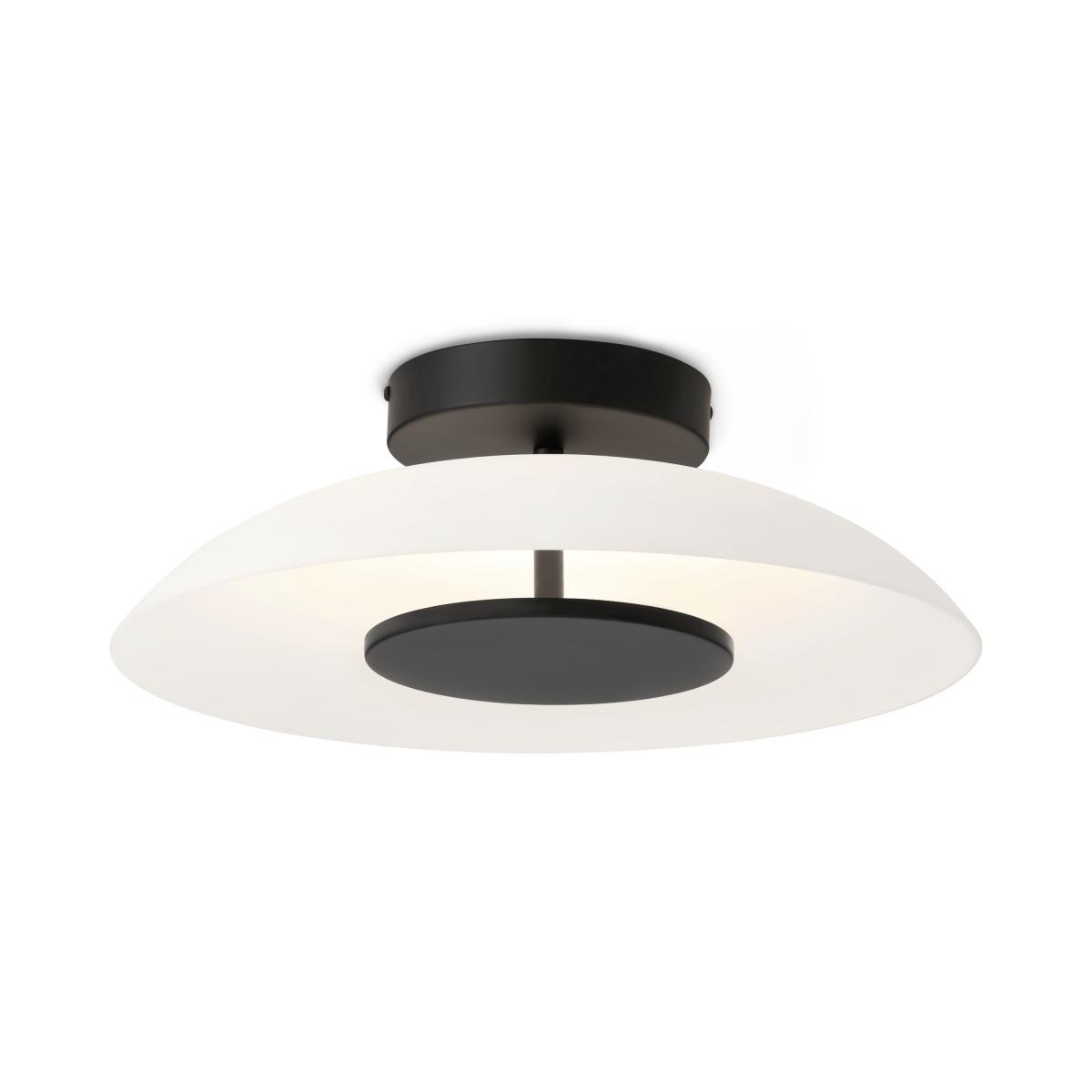 Ovie Flush LED Ceiling Light, Black & Frosted Glass – image 2