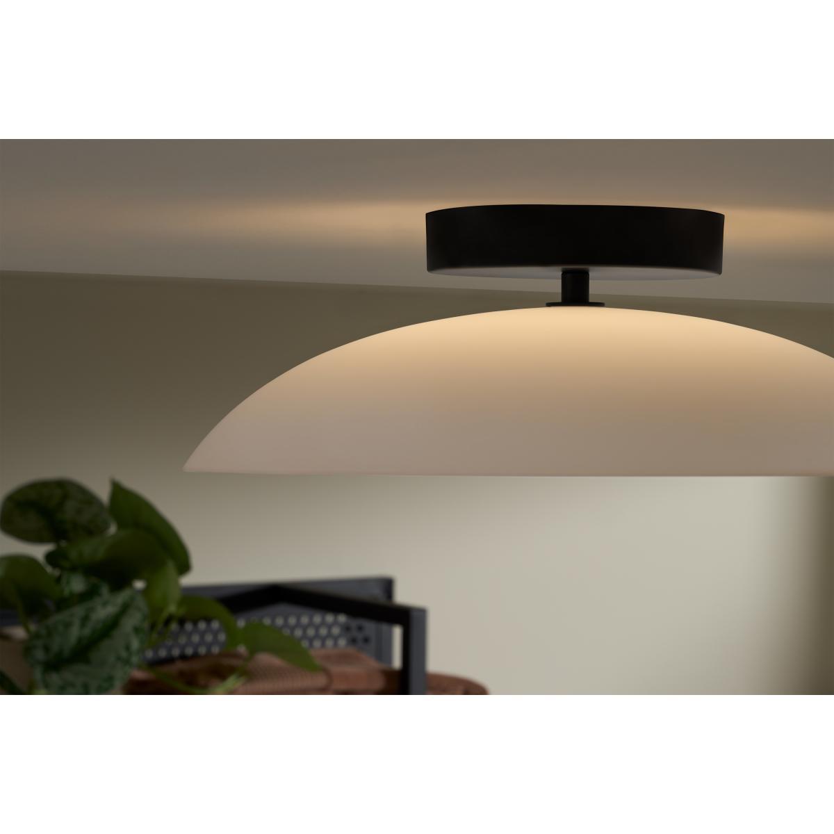Ovie Flush LED Ceiling Light, Black & Frosted Glass – image 4