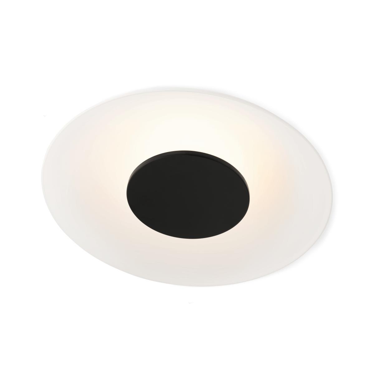 Ovie Flush LED Ceiling Light, Black & Frosted Glass – image 5