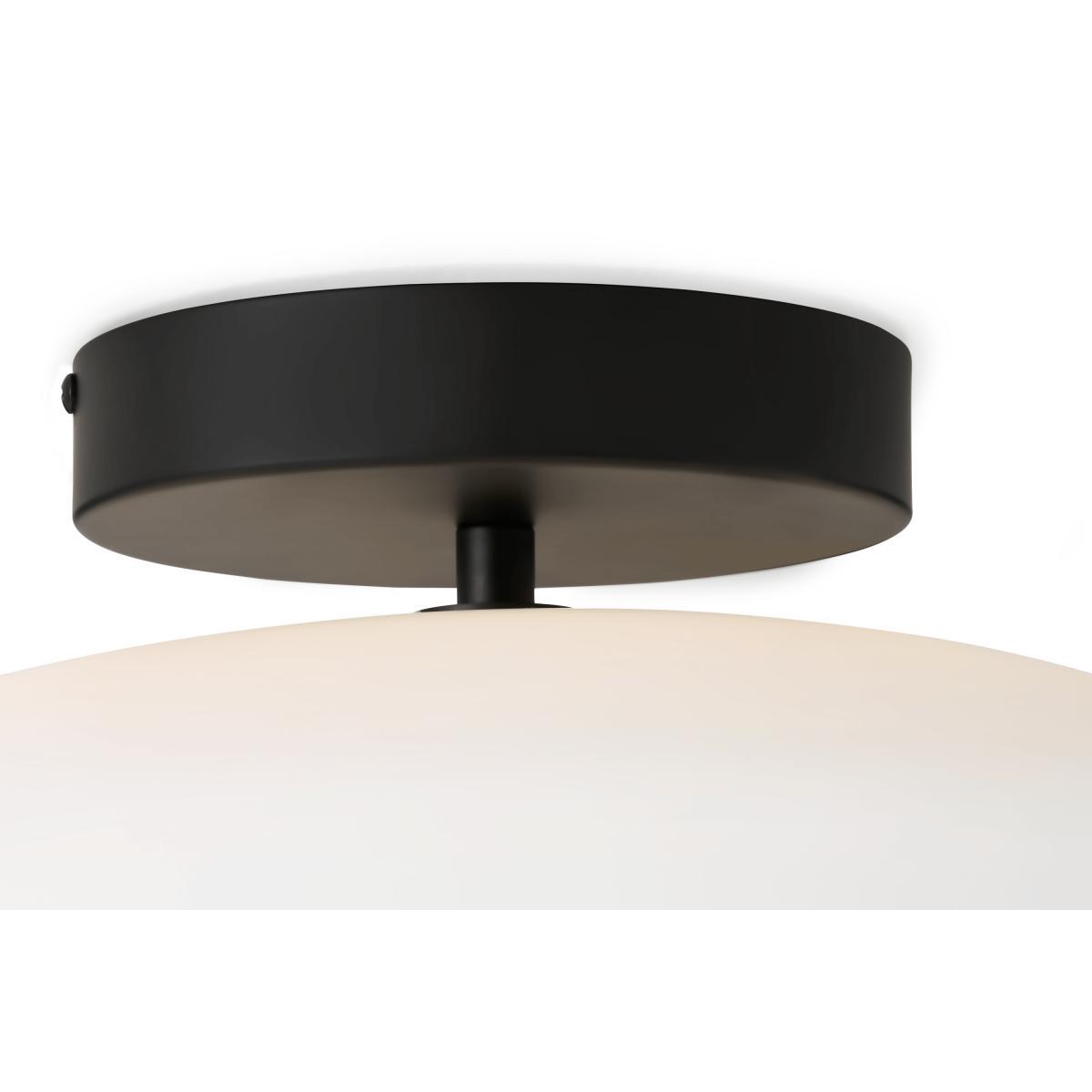 Ovie Flush LED Ceiling Light, Black & Frosted Glass – image 6