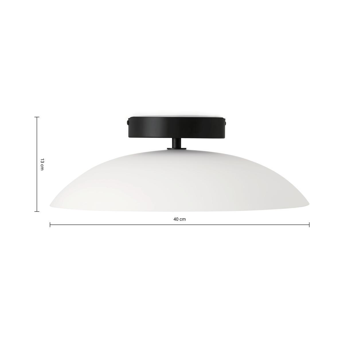 Ovie Flush LED Ceiling Light, Black & Frosted Glass – image 8