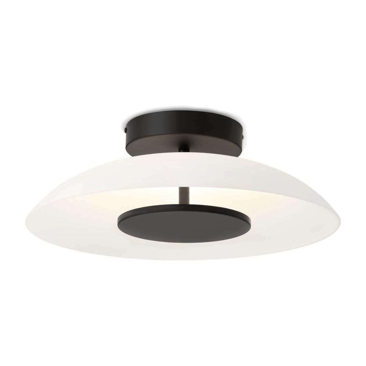 Ovie Flush LED Ceiling Light, Black & Frosted Glass – image 1