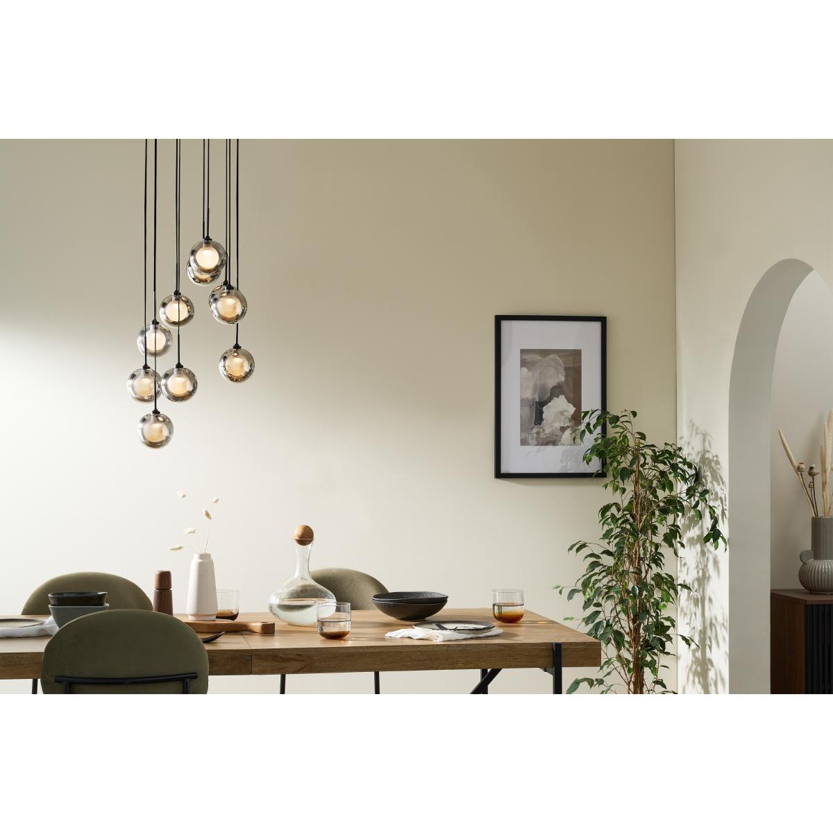 Masako LED Chandelier Ceiling Light, Extra Large, Black & Smoked Glass – image 4