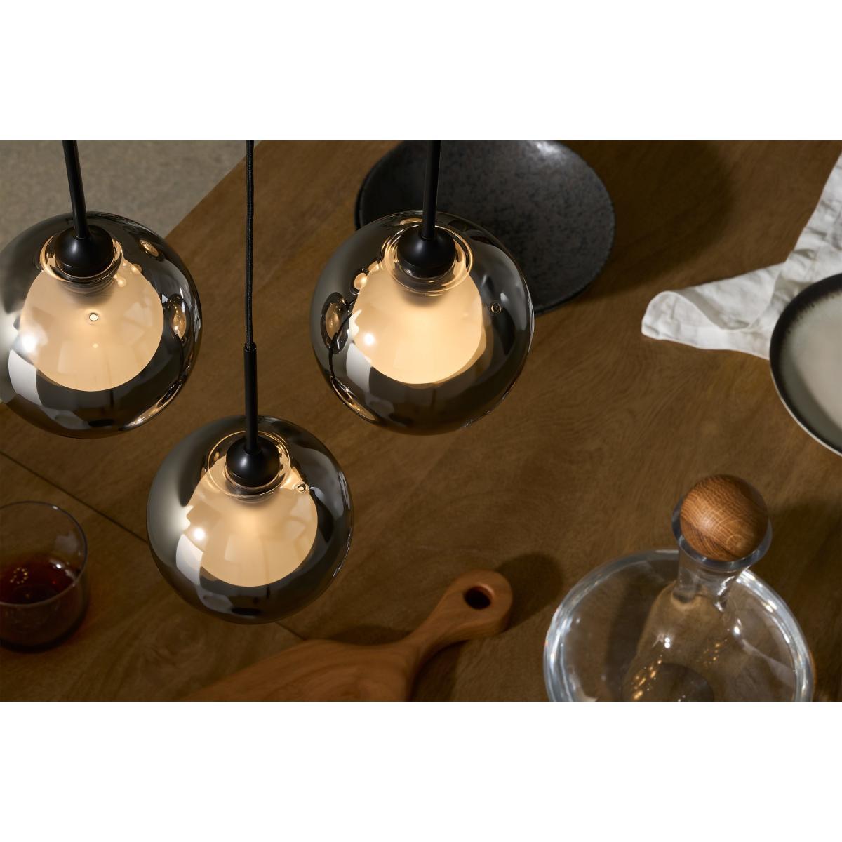 Masako LED Chandelier Ceiling Light, Extra Large, Black & Smoked Glass – image 5