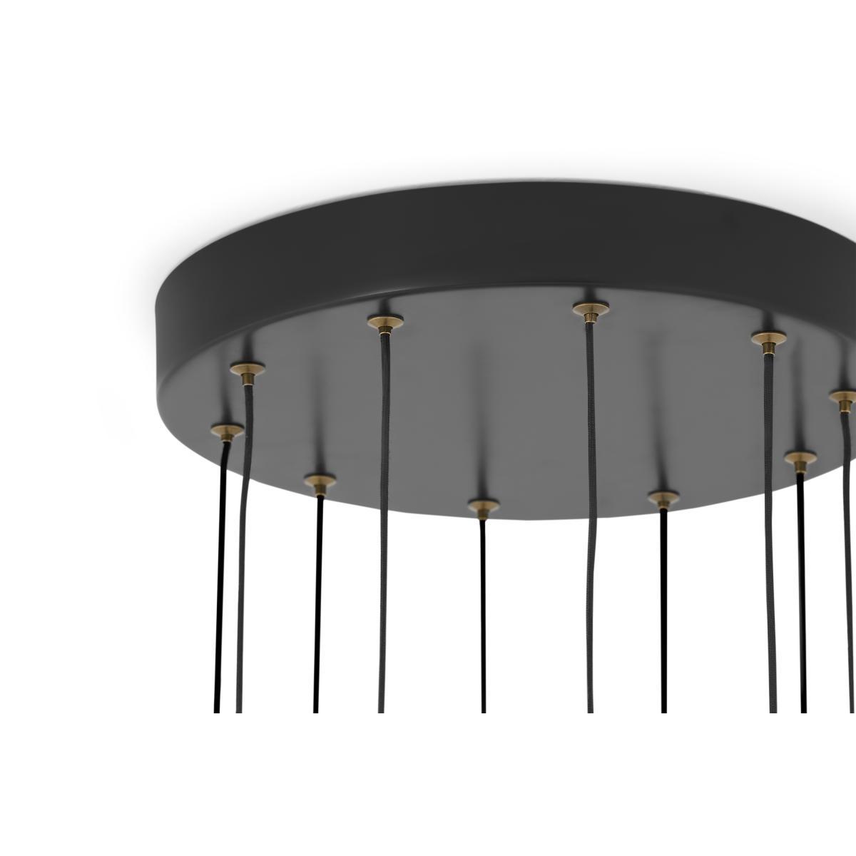 Masako LED Chandelier Ceiling Light, Extra Large, Black & Smoked Glass – image 7