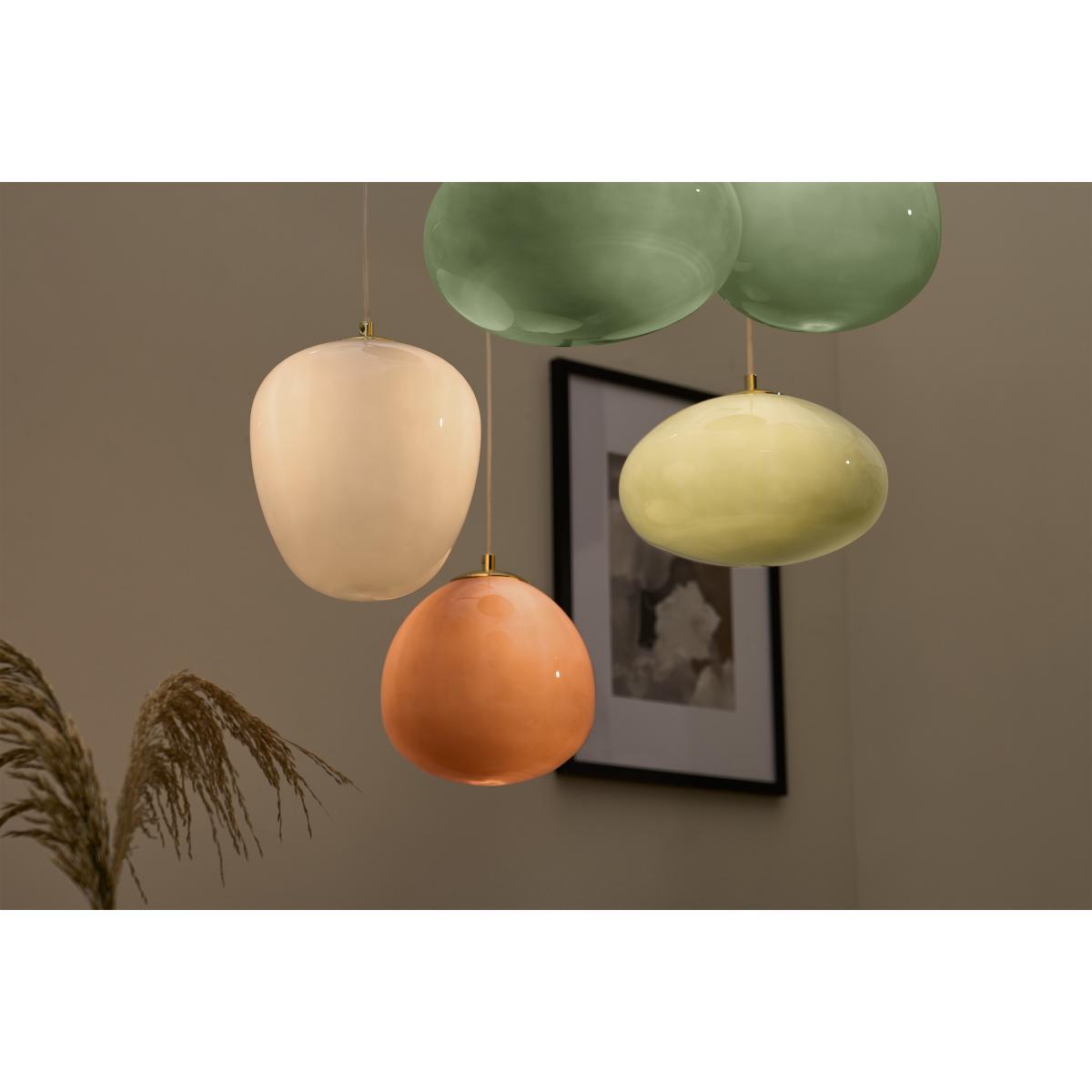 Adrianne 5 Cluster Pendant Light, Green Glass & Brass – image 5