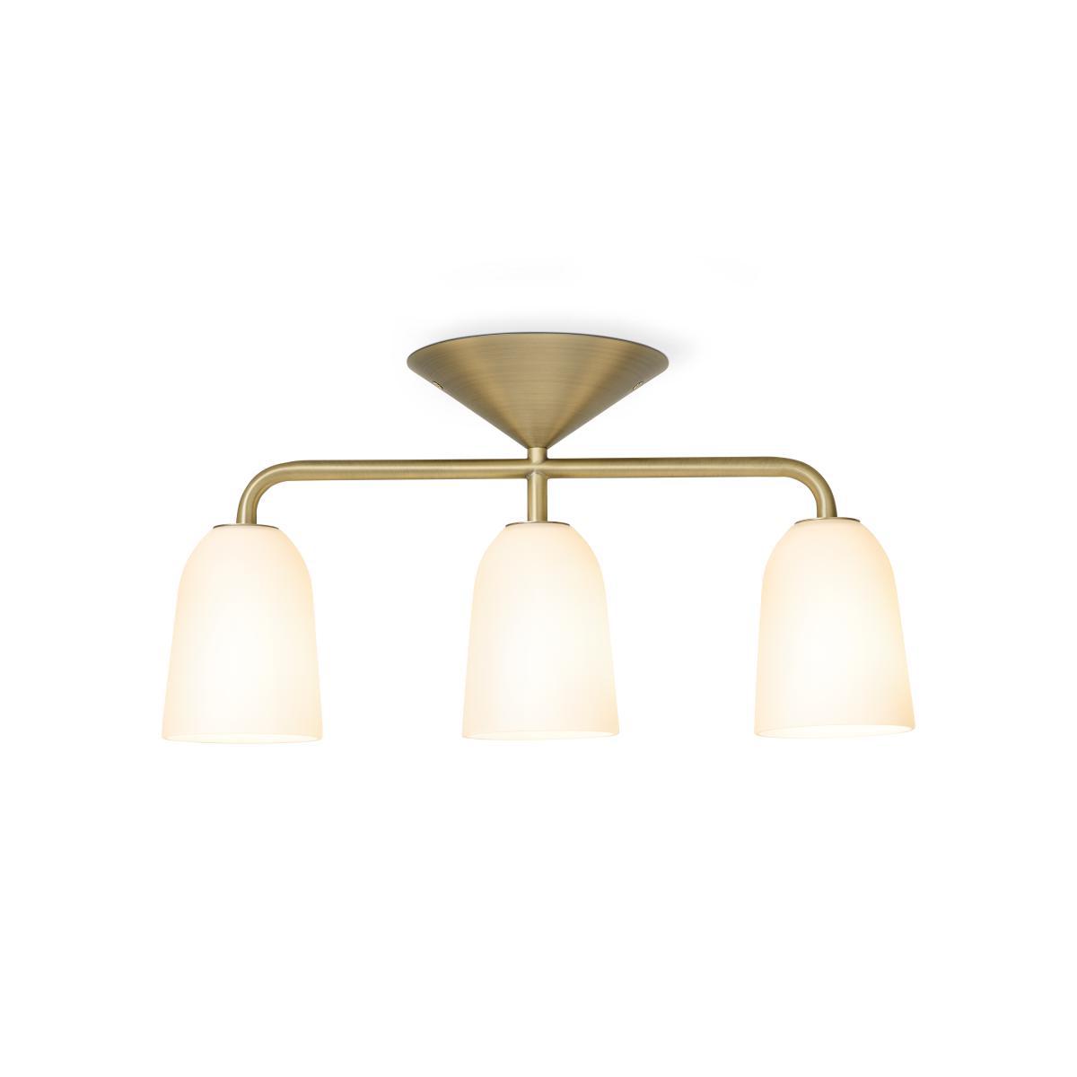 Lori Flush Ceiling Spotlight, Frosted Glass & Brass – image 2