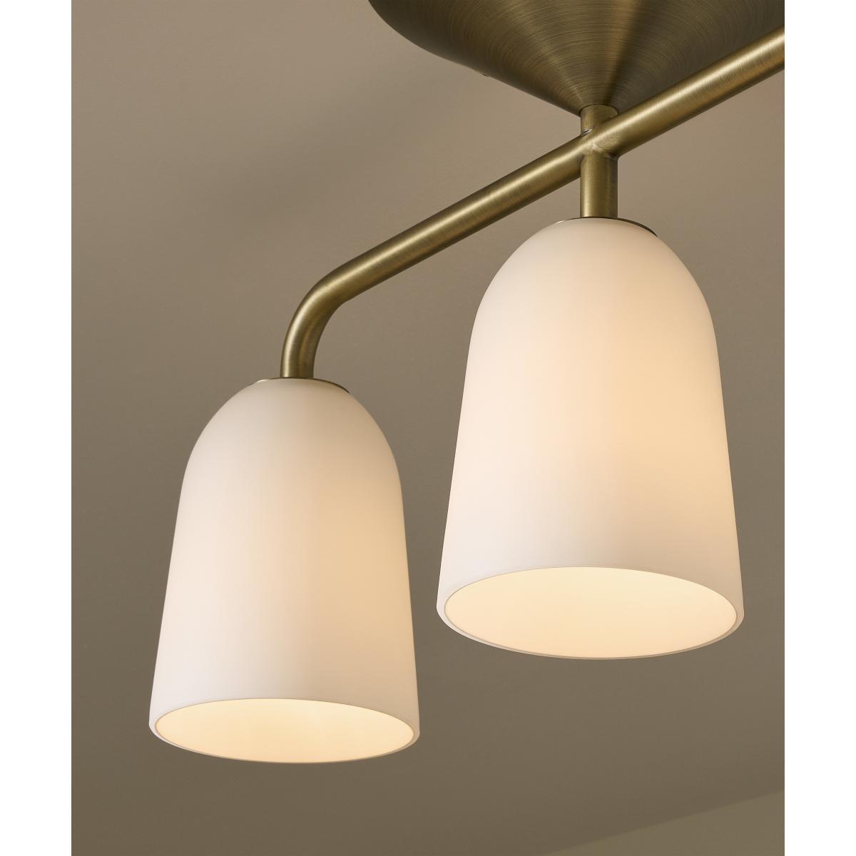 Lori Flush Ceiling Spotlight, Frosted Glass & Brass – image 4