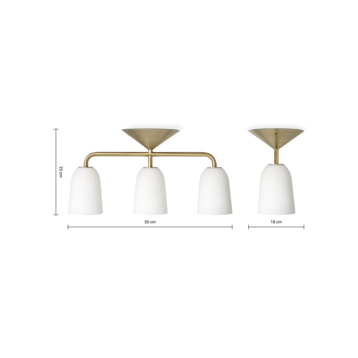 Lori Flush Ceiling Spotlight, Frosted Glass & Brass – image 8