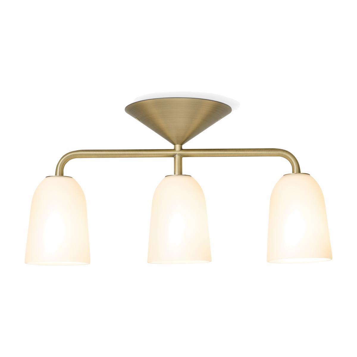 Lori Flush Ceiling Spotlight, Frosted Glass & Brass – image 1