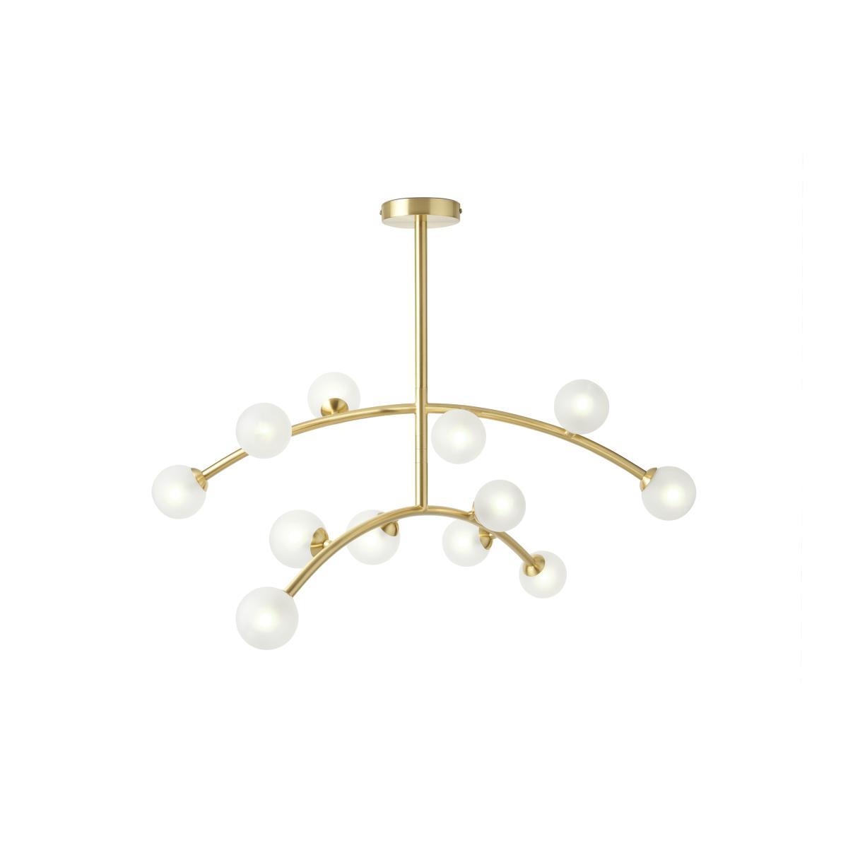 Fabia 12-Light Chandelier Pendant Lamp, Brass & Opal – image 2