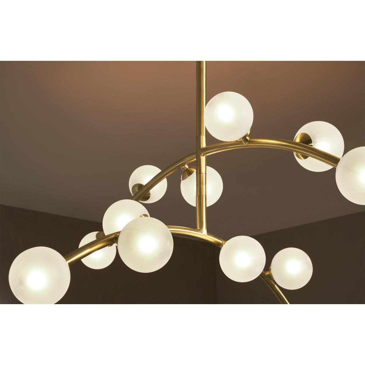 Fabia 12-Light Chandelier Pendant Lamp, Brass & Opal – image 4