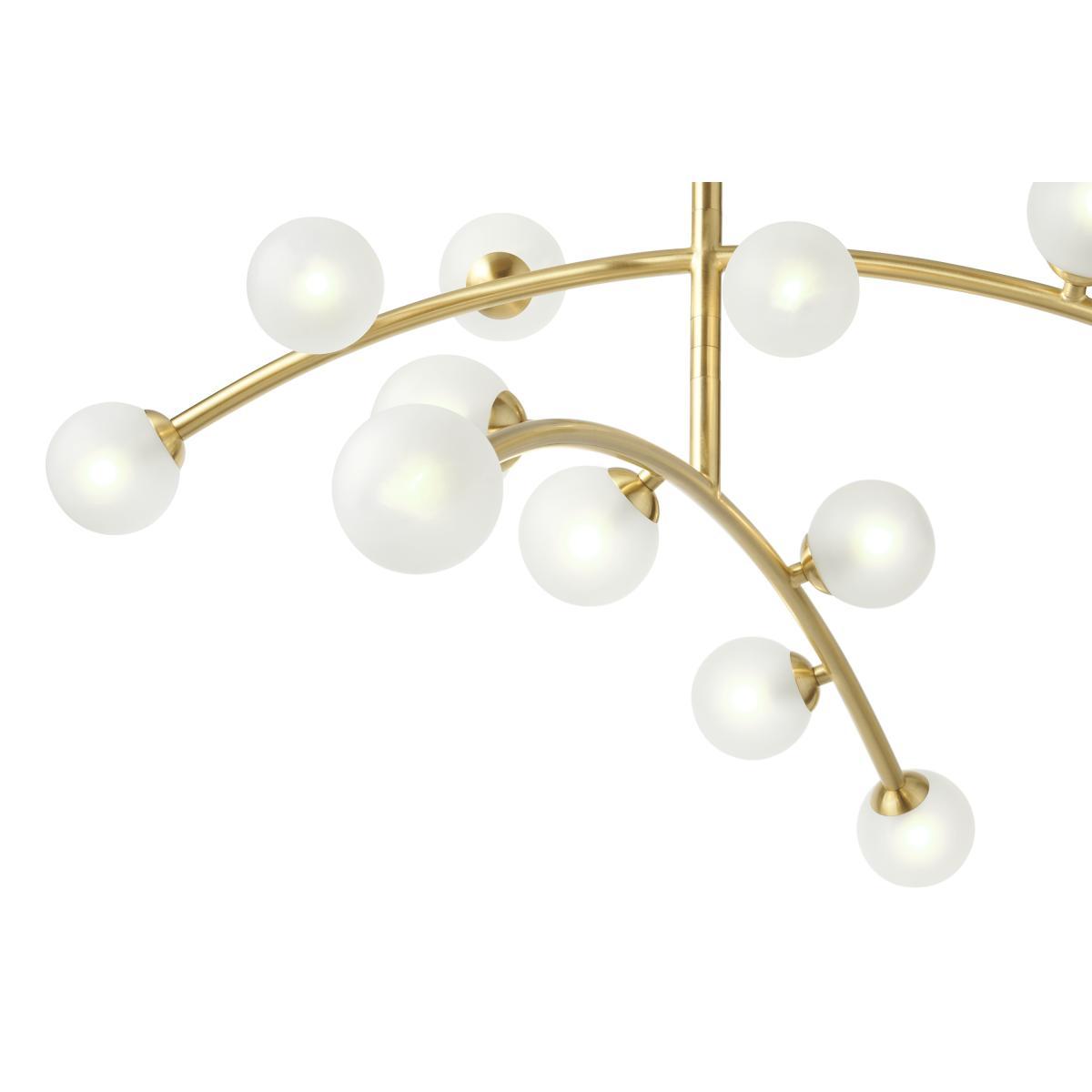 Fabia 12-Light Chandelier Pendant Lamp, Brass & Opal – image 5