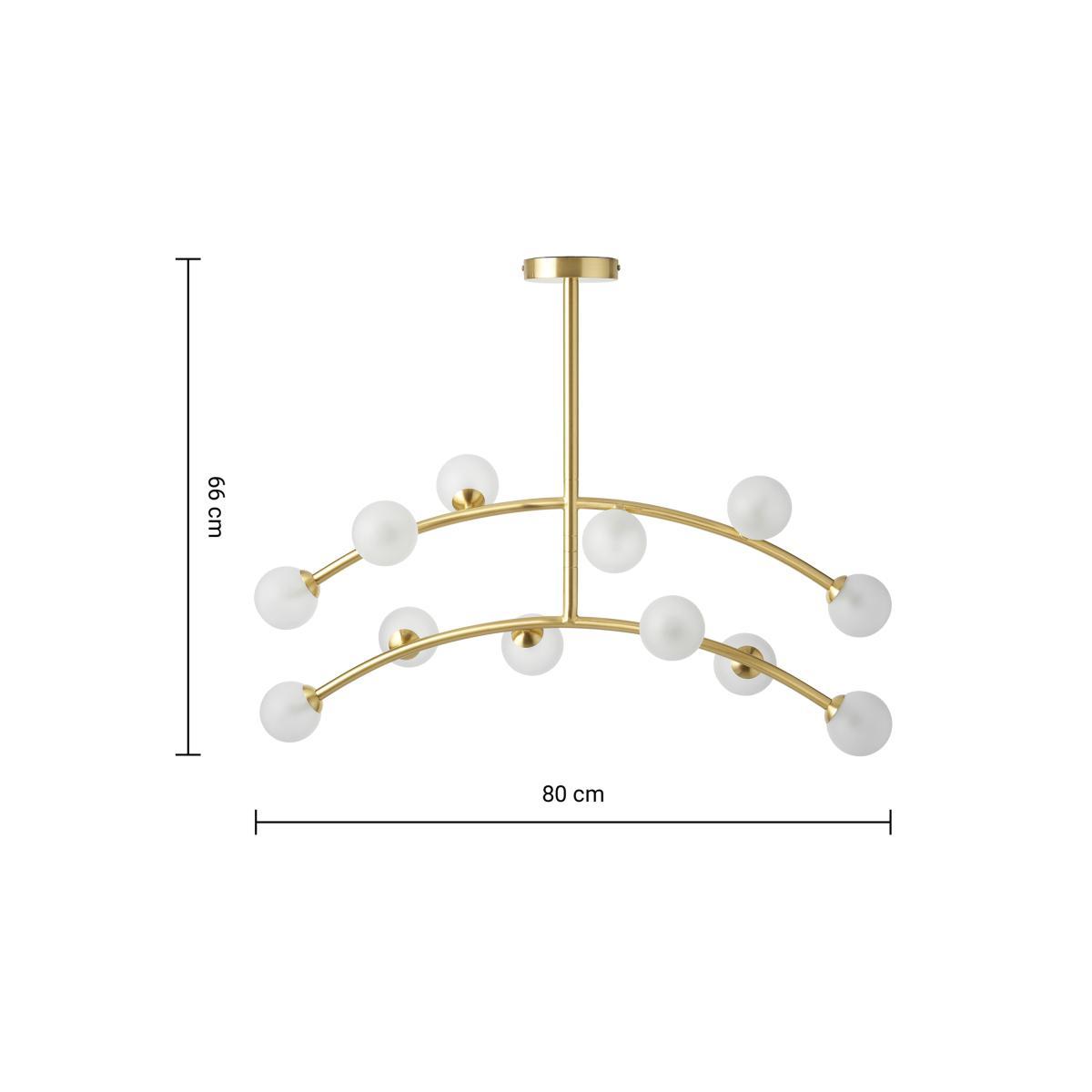 Fabia 12-Light Chandelier Pendant Lamp, Brass & Opal – image 7