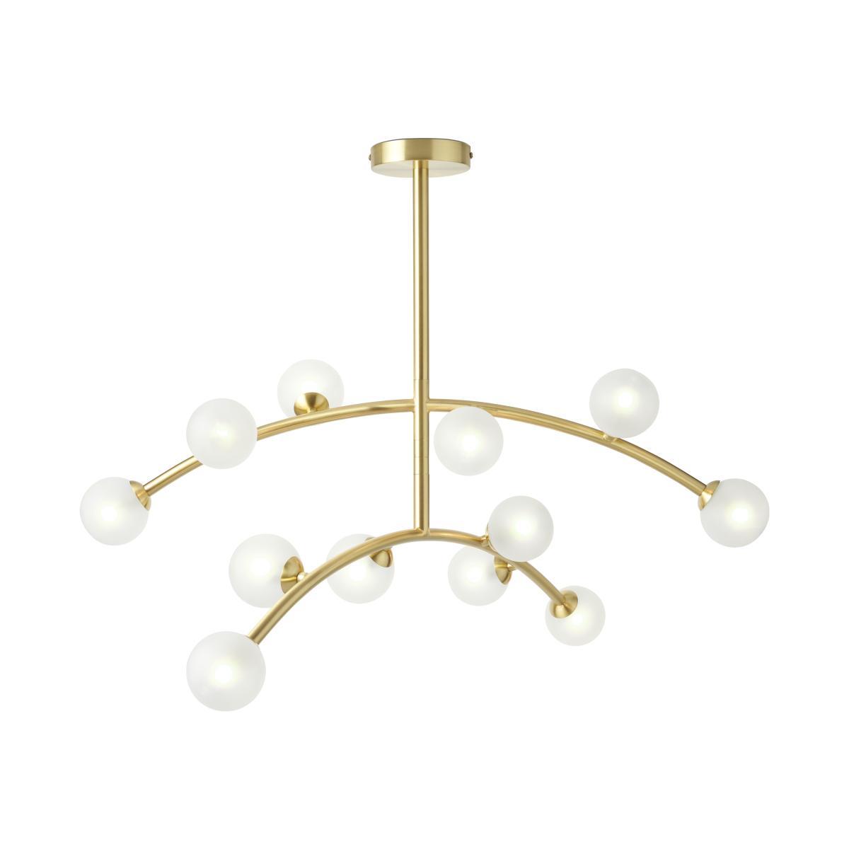 Fabia 12-Light Chandelier Pendant Lamp, Brass & Opal – image 1