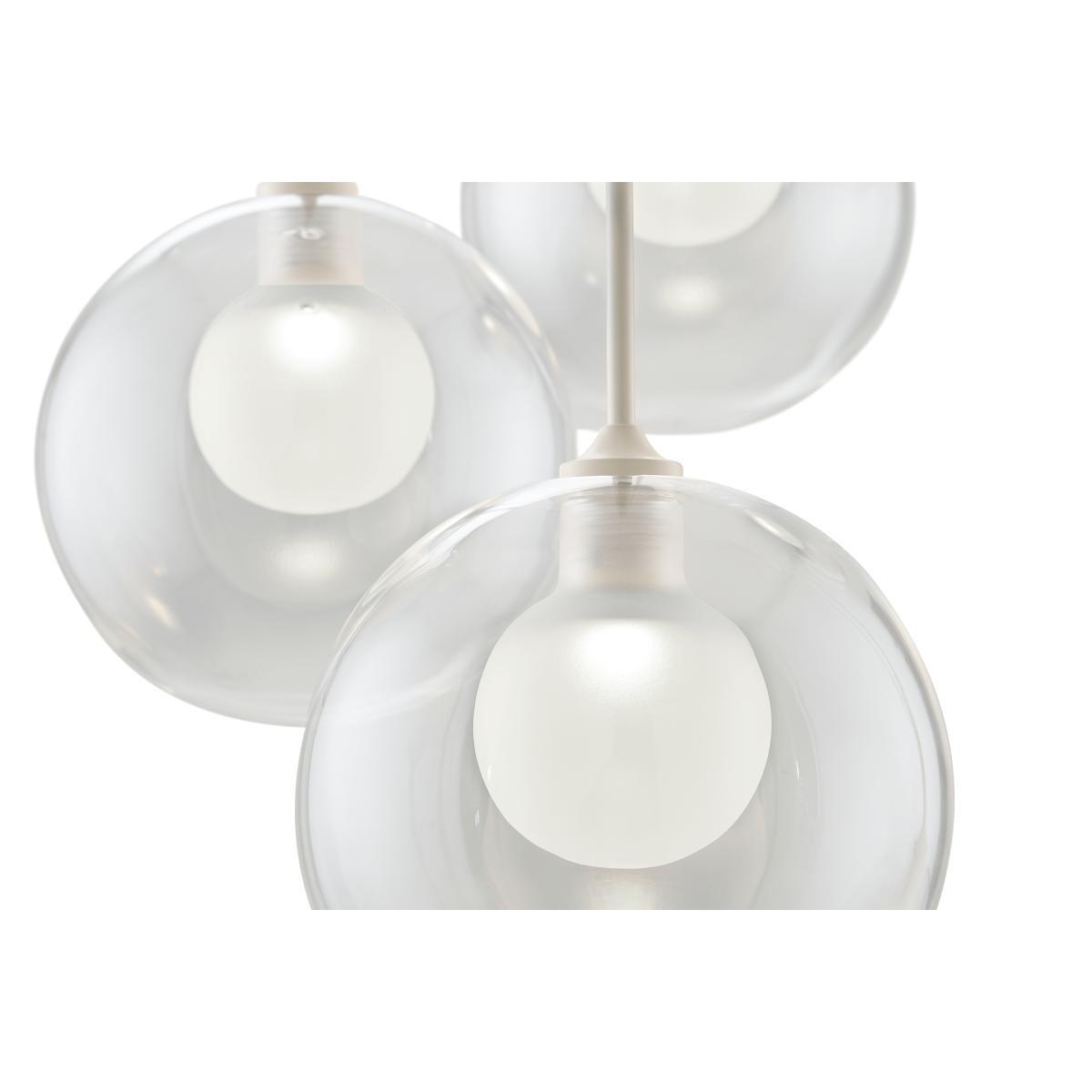 Masako LED Chandelier Pendant Light, Ivory & Clear Glass – image 6