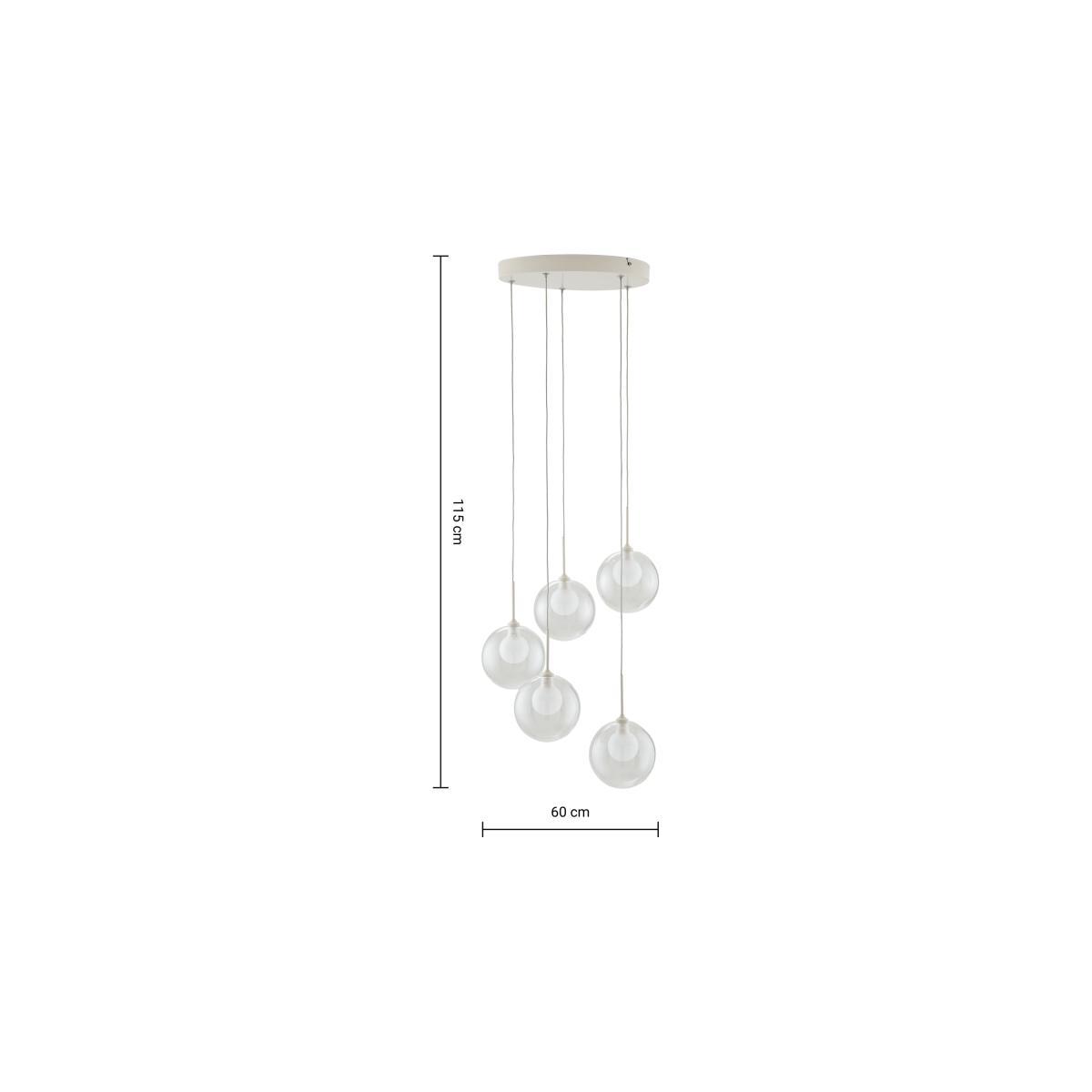 Masako LED Chandelier Pendant Light, Ivory & Clear Glass – image 8