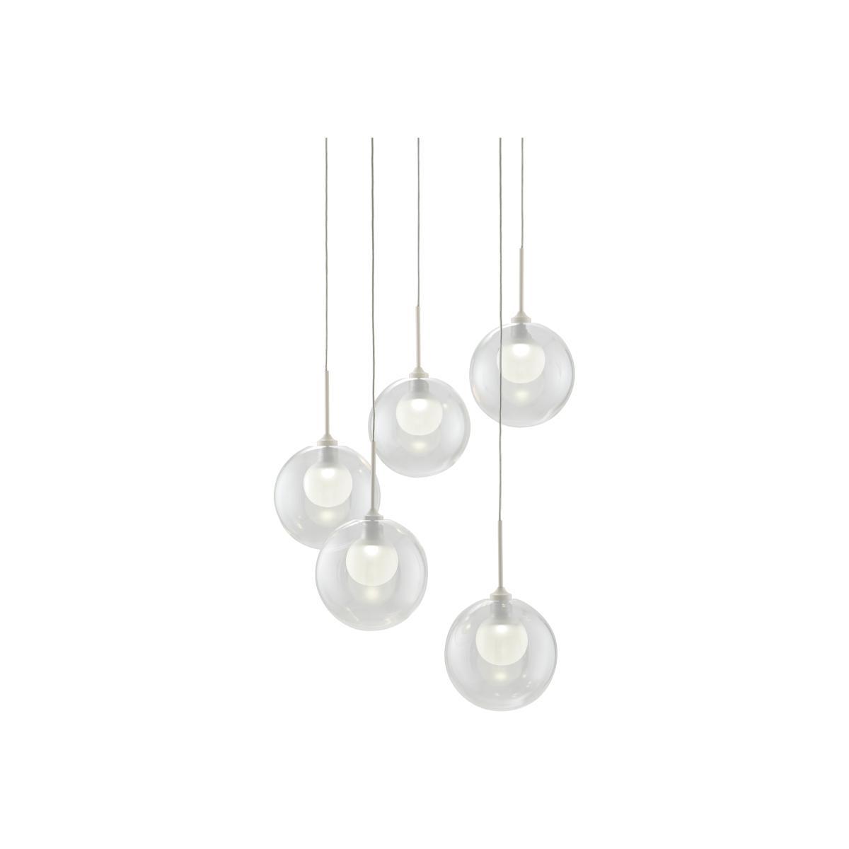 Masako LED Chandelier Pendant Light, Ivory & Clear Glass – image 1