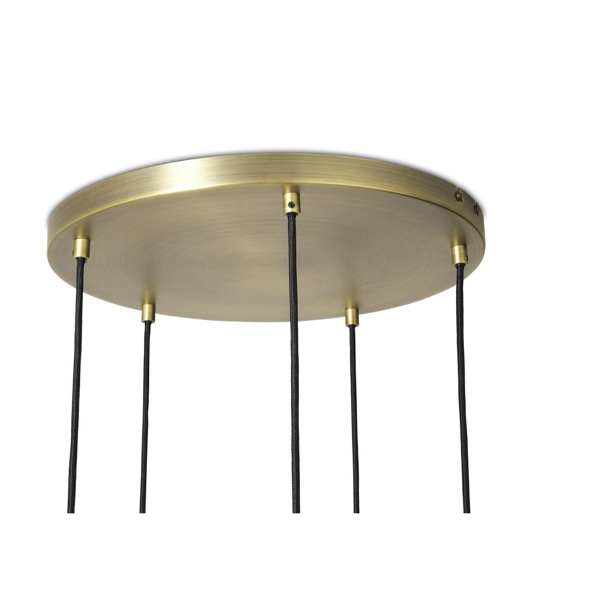 Julia 5 Light Chandelier Pendant, White Shell Glass & Brass – image 7