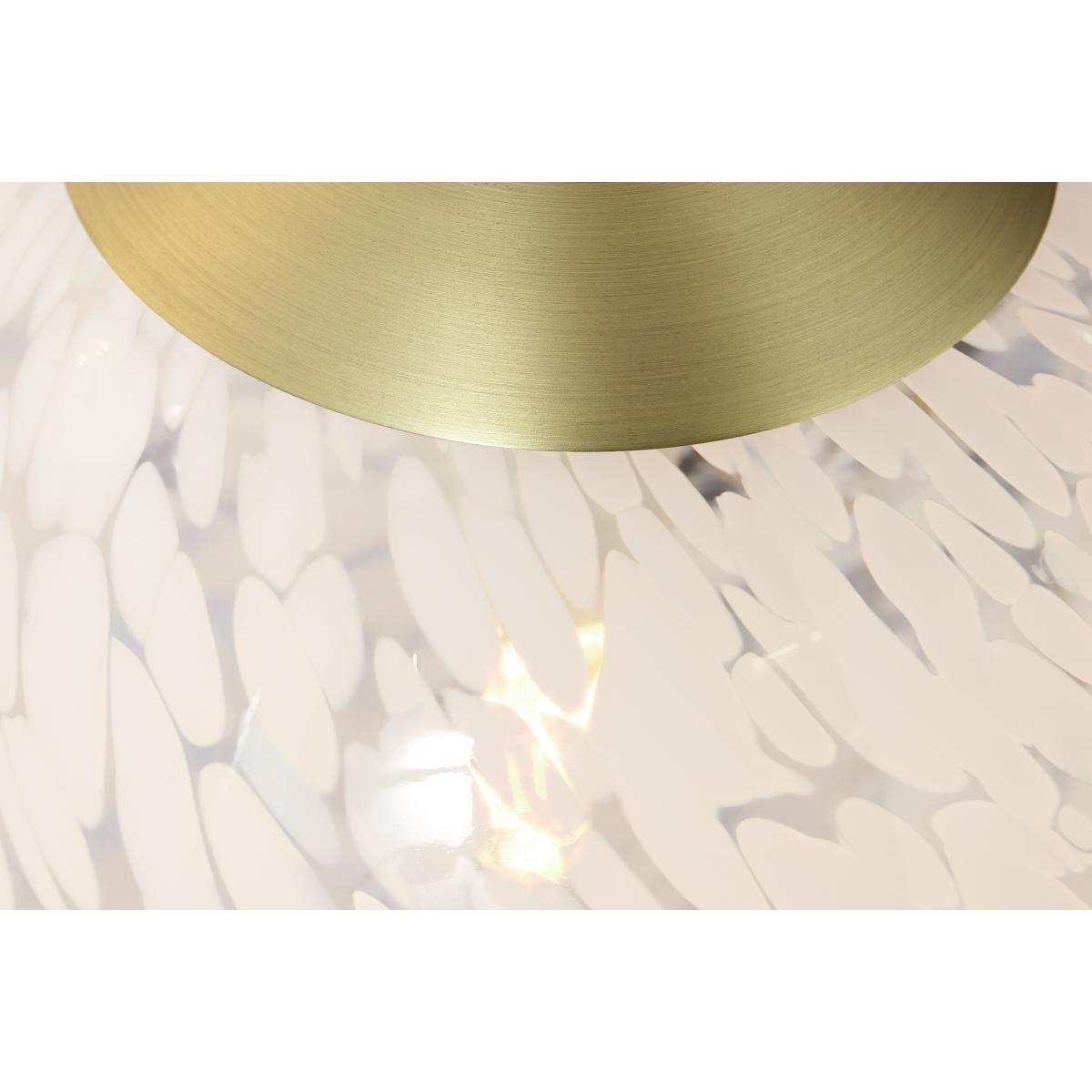 Julia 5 Light Chandelier Pendant, White Shell Glass & Brass – image 8