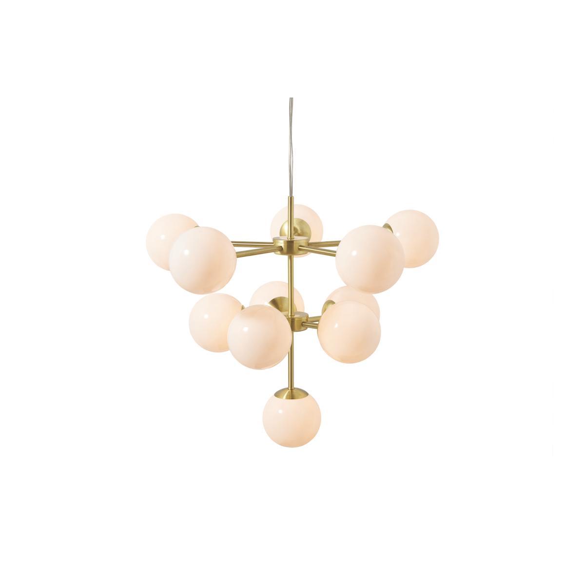 Globe Chandelier Pendant, Brass & Opal – image 2