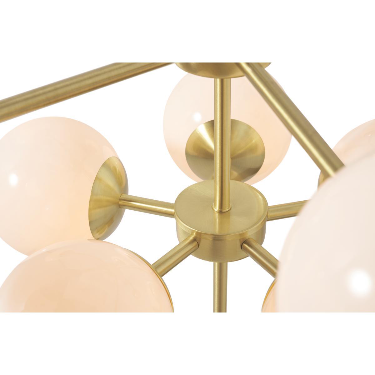 Globe Chandelier Pendant, Brass & Opal – image 5