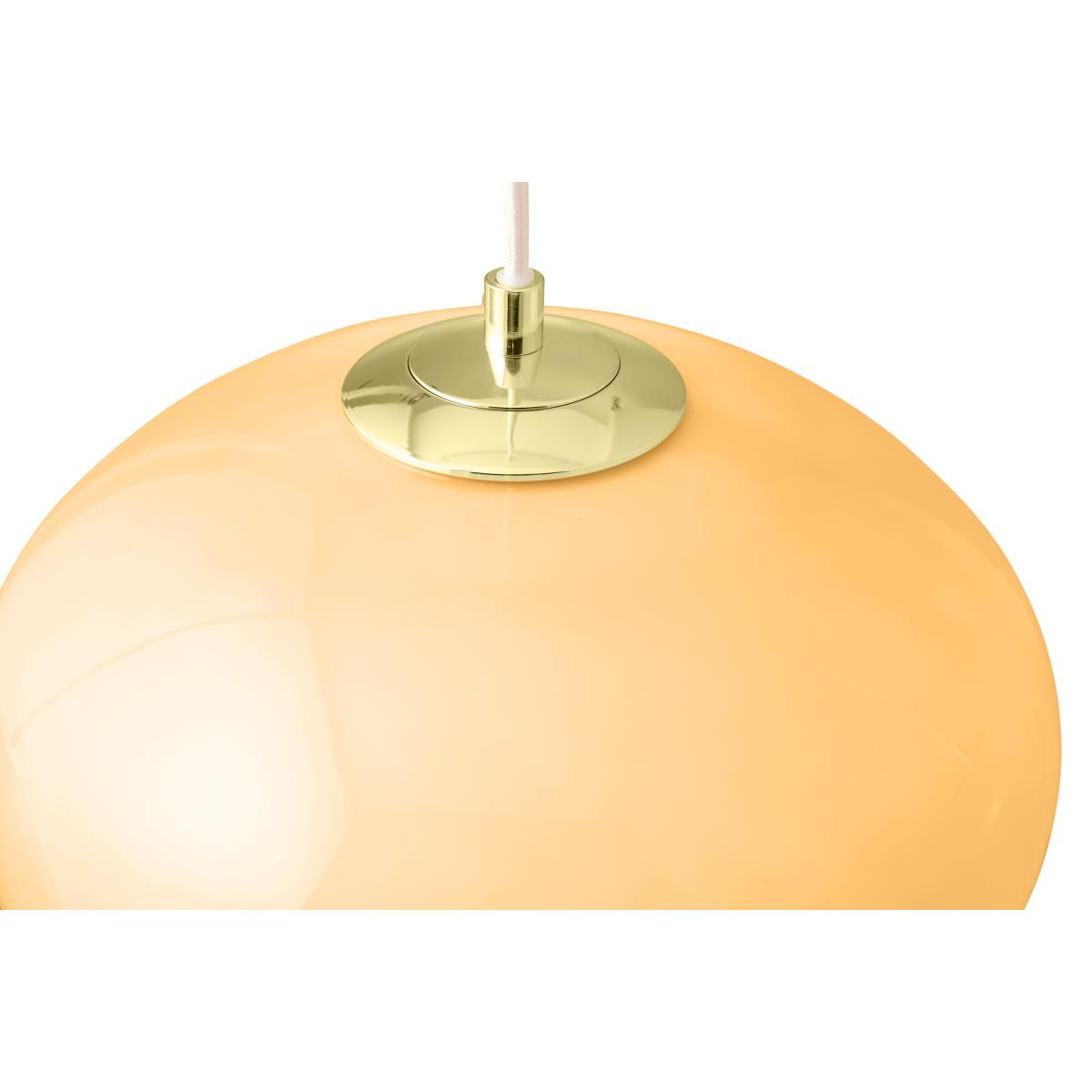 Adrianne Diner Pendant Light, Pink, Burgundy, Yellow Glass & Brass – image 6