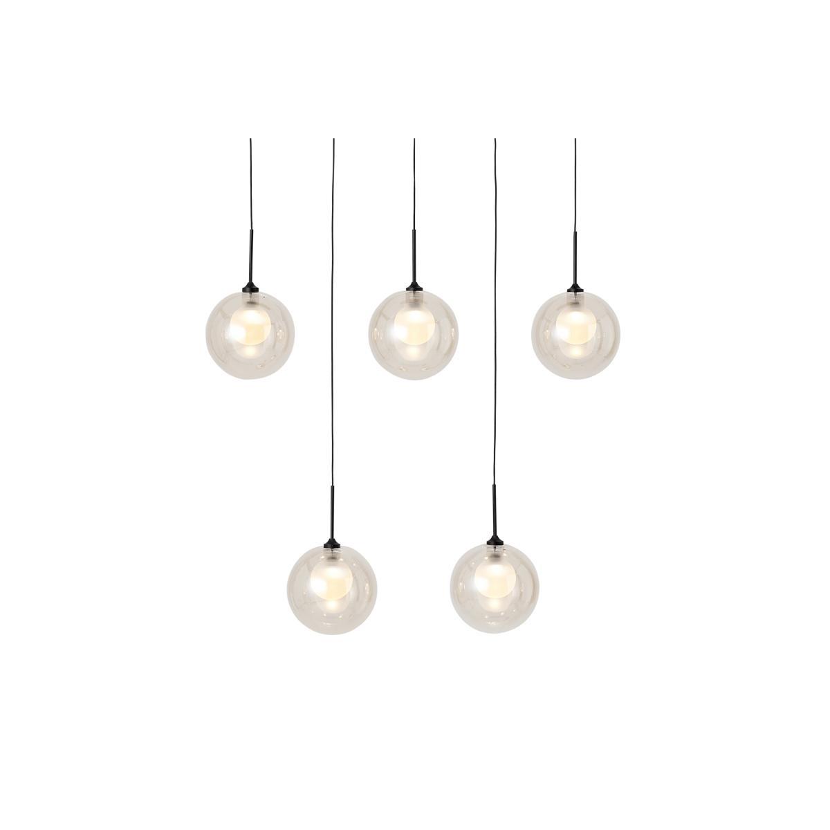 Masako LED Glass Diner Pendant, Champagne & Opal Glass – image 2