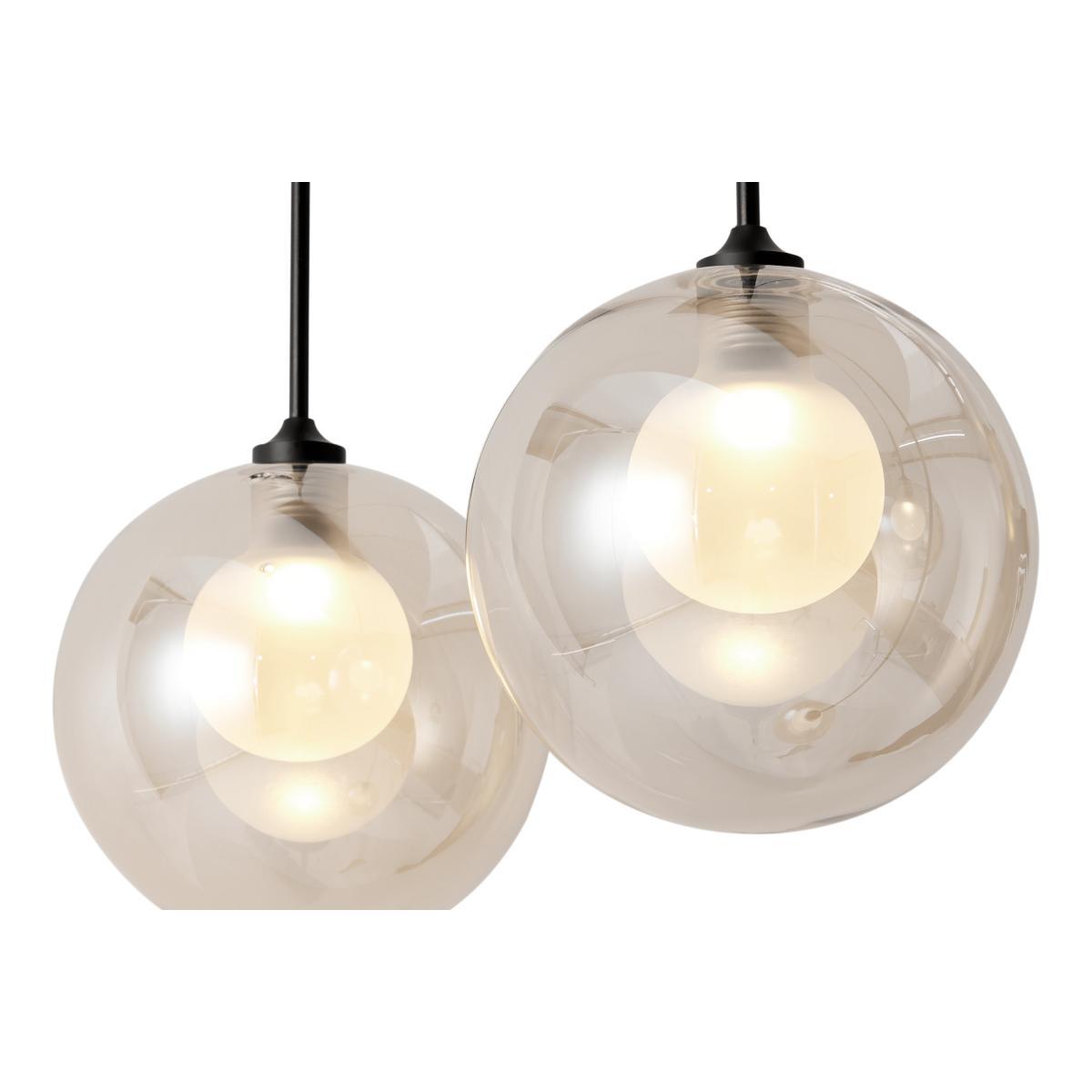 Masako LED Glass Diner Pendant, Champagne & Opal Glass – image 5