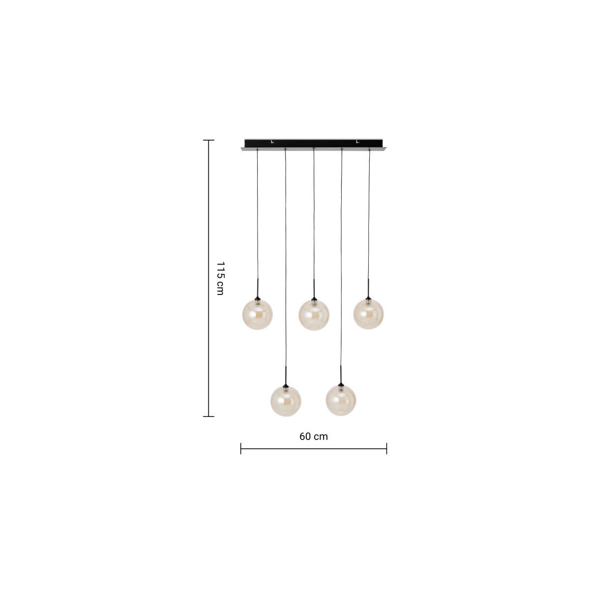 Masako LED Glass Diner Pendant, Champagne & Opal Glass – image 8