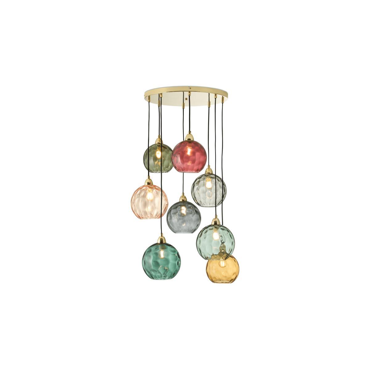 Ilaria Cluster Pendant Light, Extra Large, Green, Red & Brass – image 2