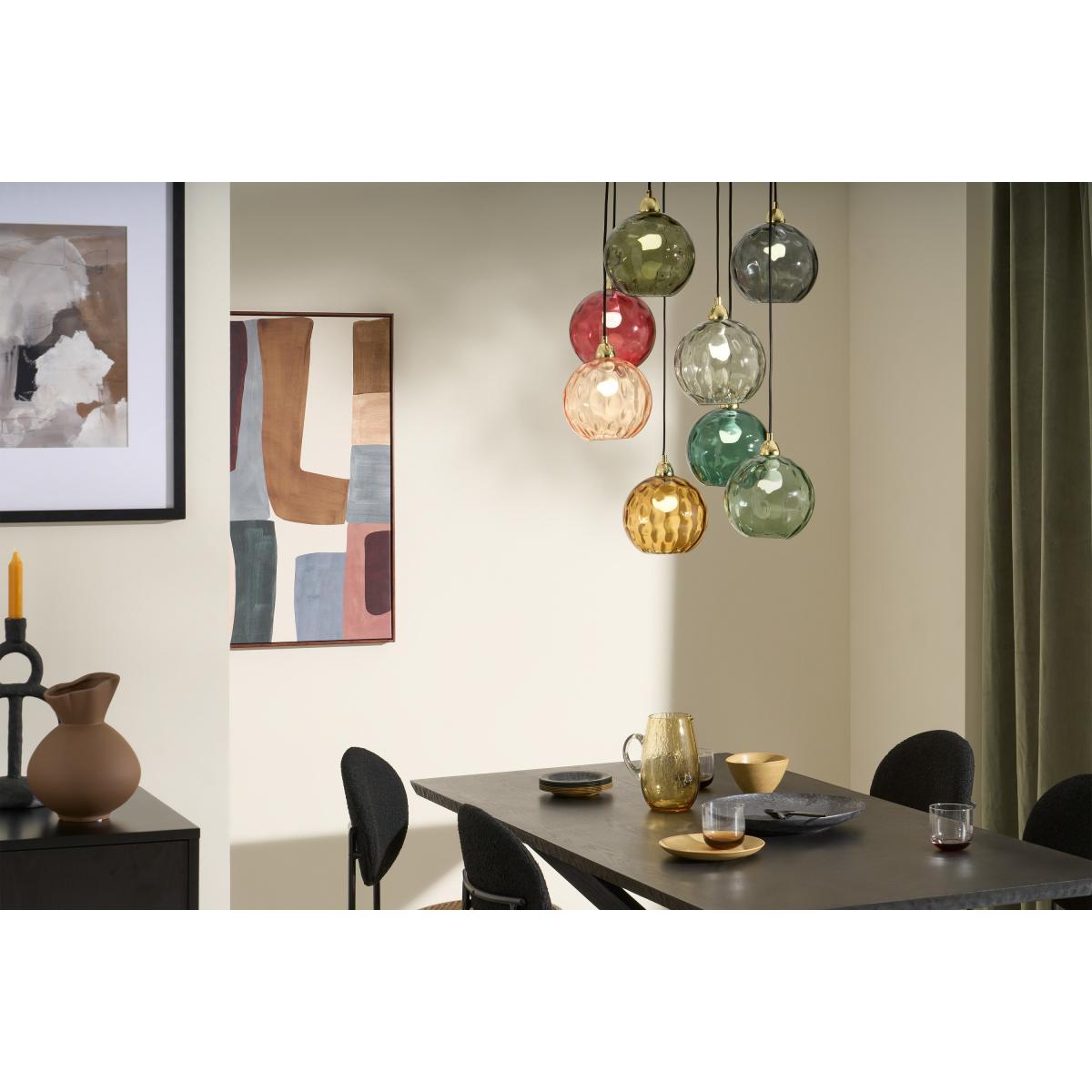 Ilaria Cluster Pendant Light, Extra Large, Green, Red & Brass – image 3