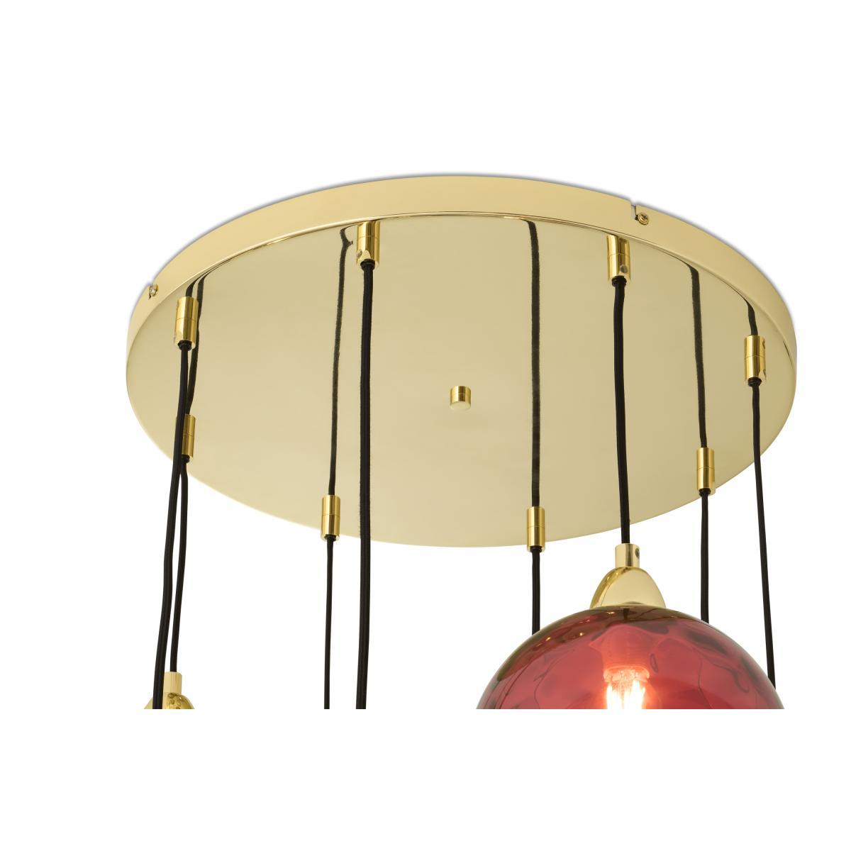 Ilaria Cluster Pendant Light, Extra Large, Green, Red & Brass – image 6
