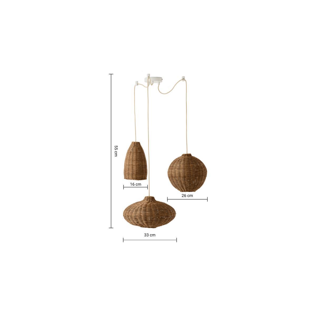 Georgia Cluster Ceiling Light, Natural Rattan – image 8