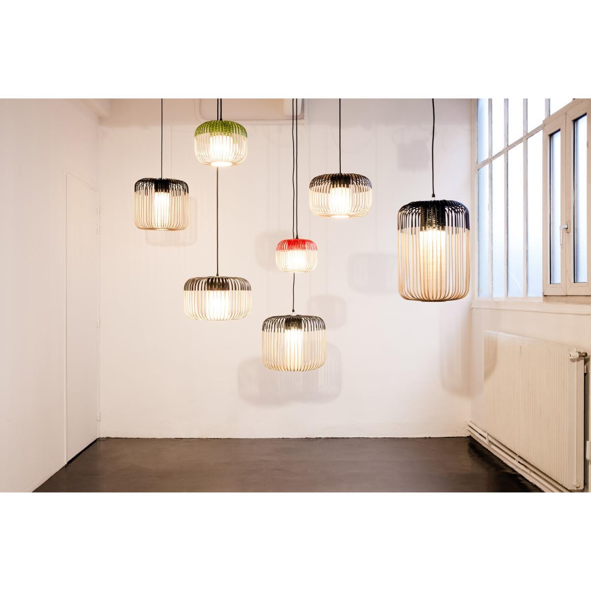 Bamboo Light M Pendant - H 40 x Ø 45 cm by Forestier Black/Natural wood – image 2